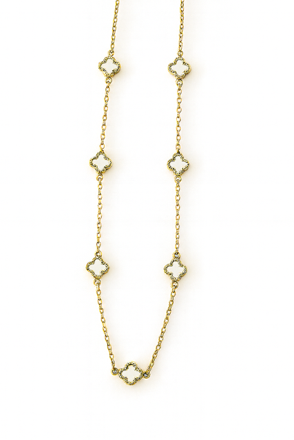 IMS10- 14KY Mother of Pearl Mini Clover Necklace