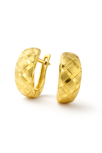 LA16-   14KY Dome Engraved Pattern Earring