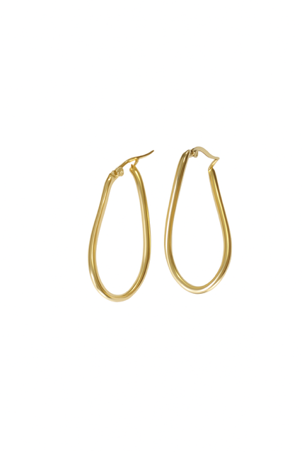 IMS12- 14KY Oval Swirl Earrings