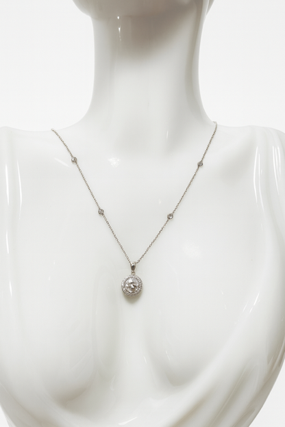 IJD01 - 18KW .092CT Round Bezel Set Diamond Pendant