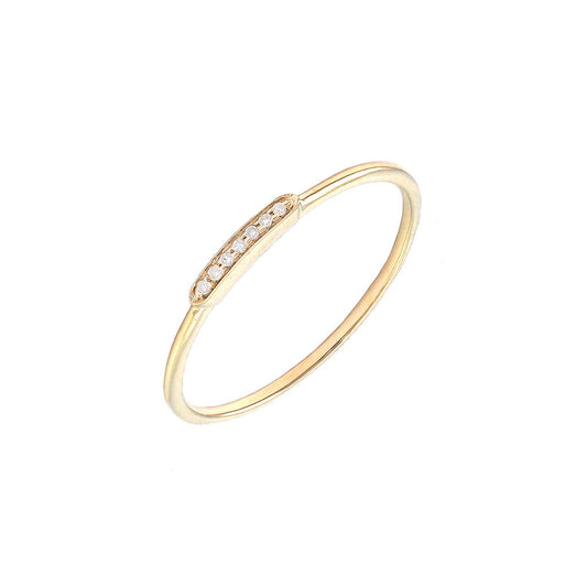125N- 14KY Thin 6 Diamonds Stackable Ring