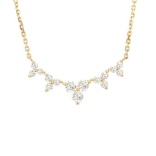 280N - 14KY Petite Diamond Drop Necklace (Length 16″+2″)
