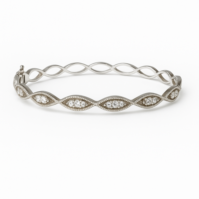 JSP  -  14KW Braided Diamond Bangle