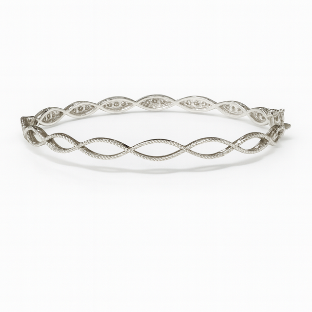 JSP  -  14KW Braided Diamond Bangle