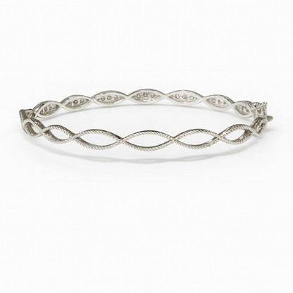 JSP  -  14KW Braided Diamond Bangle