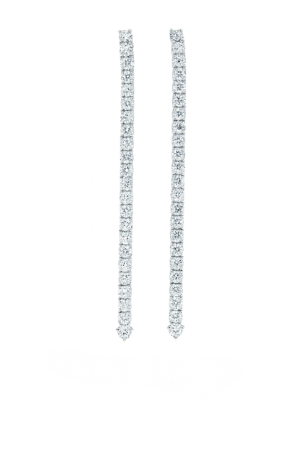 YO1-14KW Diamond Linear Drop Earrings
