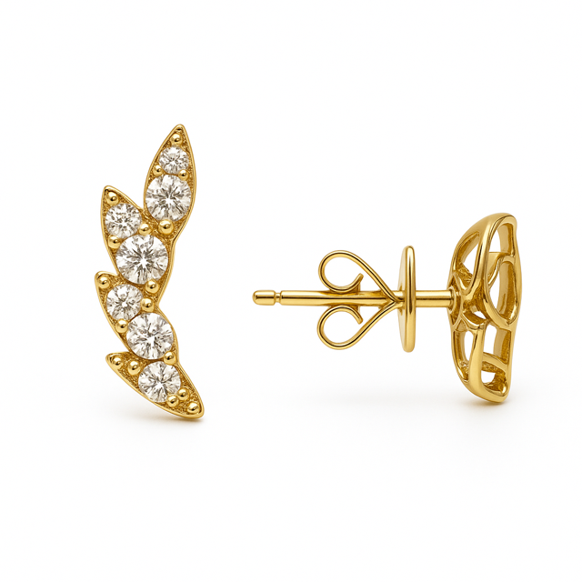 IMS11- 14KY Marquise Shape Cluster Earrings