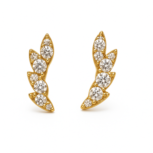 IMS11- 14KY Marquise Shape Cluster Earrings