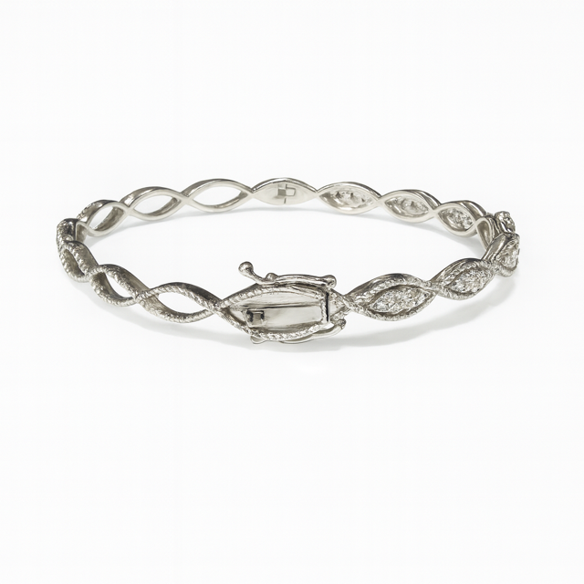 JSP  -  14KW Braided Diamond Bangle
