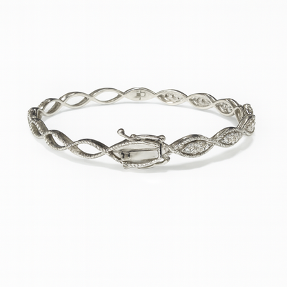 JSP  -  14KW Braided Diamond Bangle
