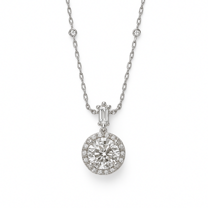 IJD01 - 18KW .092CT Round Bezel Set Diamond Pendant