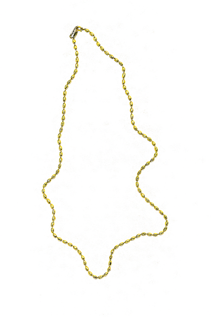 JSP03 - 14KY 18" Elongated diamond cut beads chain